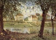 Alfred Sisley Village on the Banks of the Seine oil painting picture wholesale